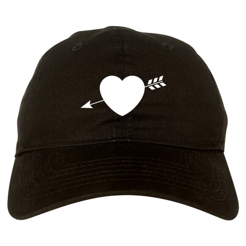 Heart Arrow Cupid Chest black dad hat