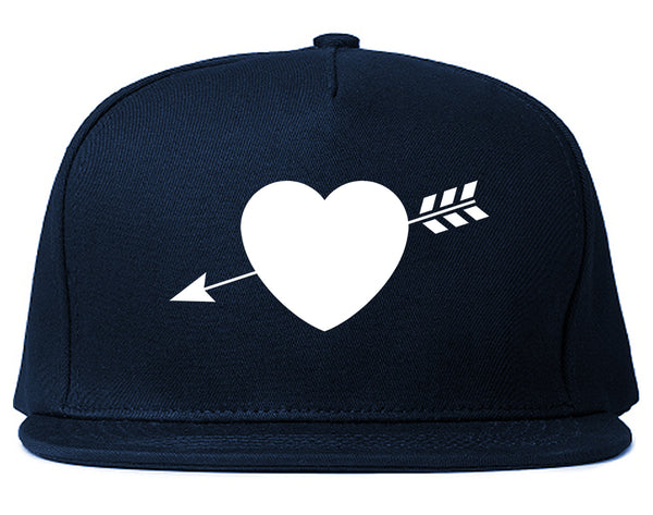Heart Arrow Cupid Chest Blue Snapback Hat