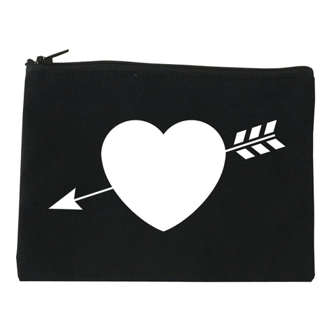 Heart Arrow Cupid Chest black Makeup Bag