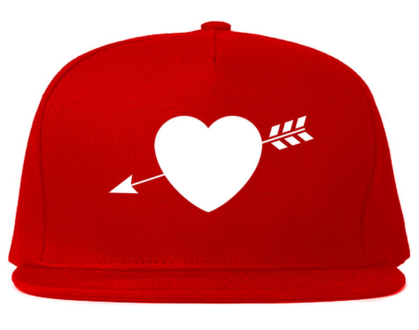 Heart Arrow Cupid Chest Red Snapback Hat