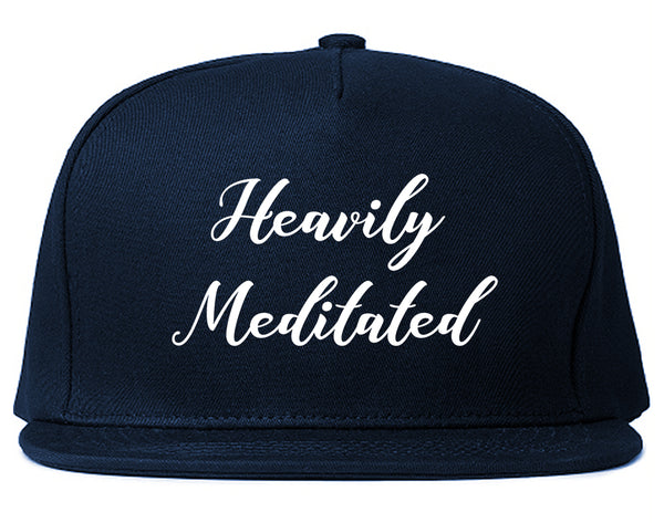 Heavily Meditated Meditation Yoga Blue Snapback Hat
