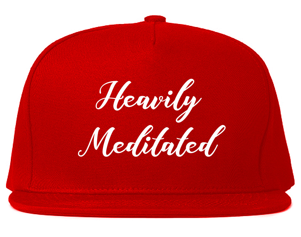 Heavily Meditated Meditation Yoga Red Snapback Hat