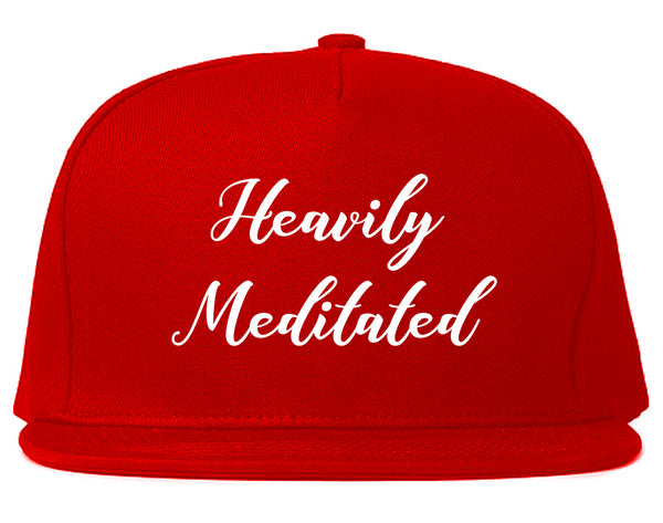 Heavily Meditated Meditation Yoga Red Snapback Hat