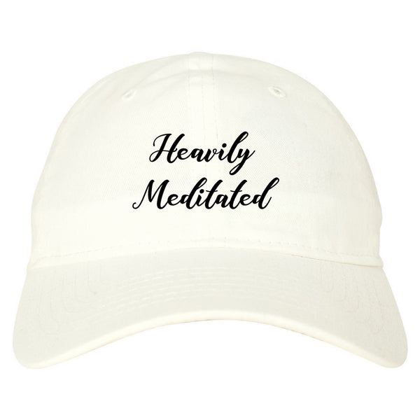 Heavily Meditated Meditation Yoga white dad hat