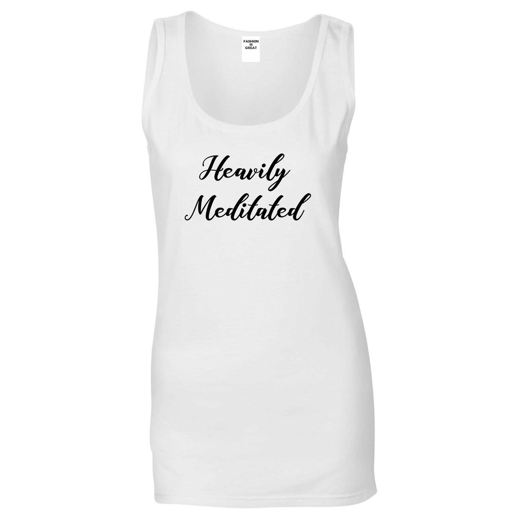 Heavily Meditated Meditation Yoga White Womens Tank Top