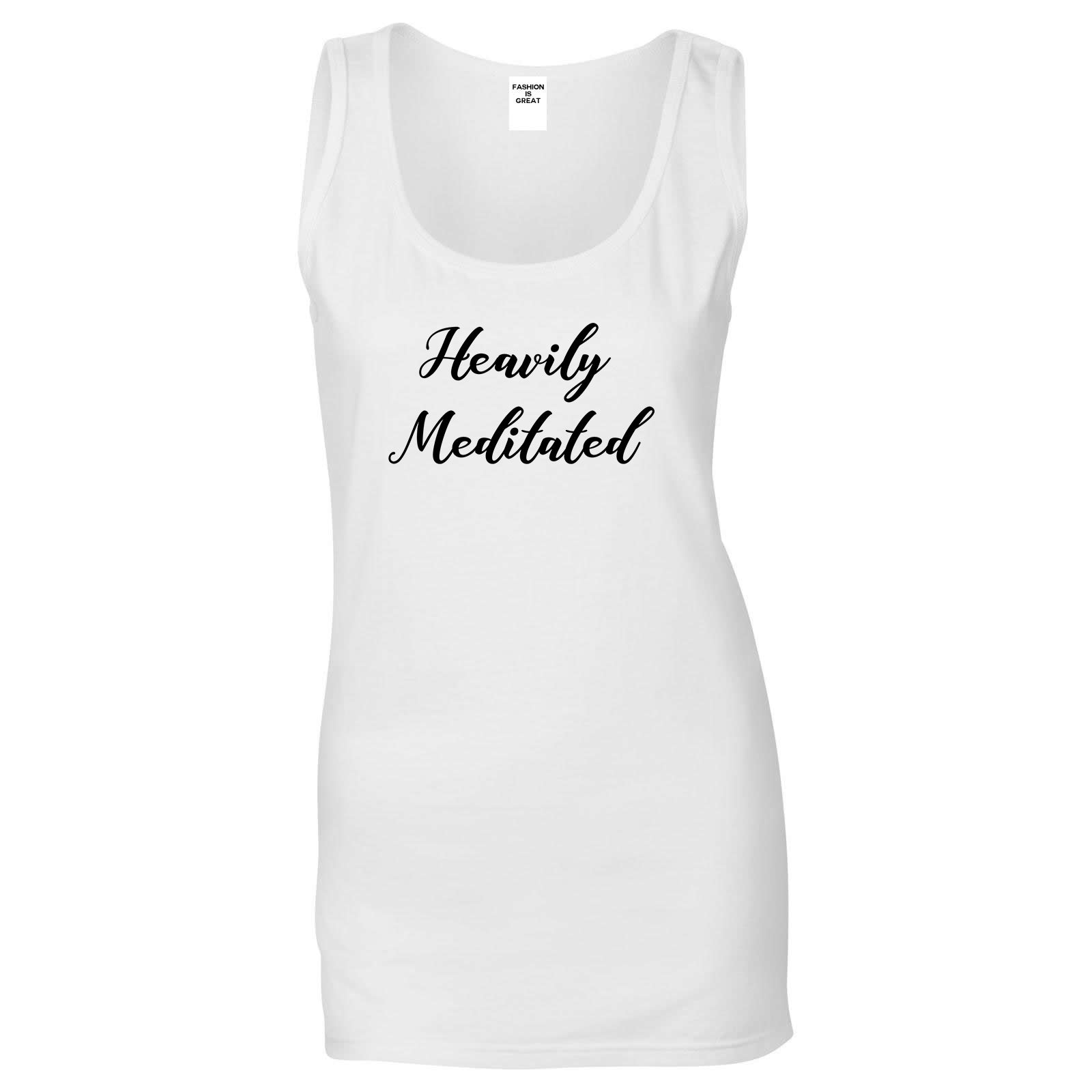 Heavily Meditated Meditation Yoga White Womens Tank Top