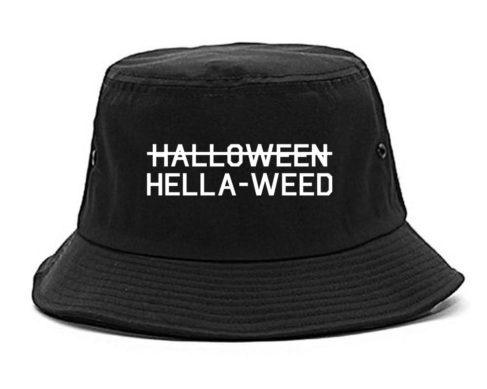 Hella Weed Halloween Funny black Bucket Hat