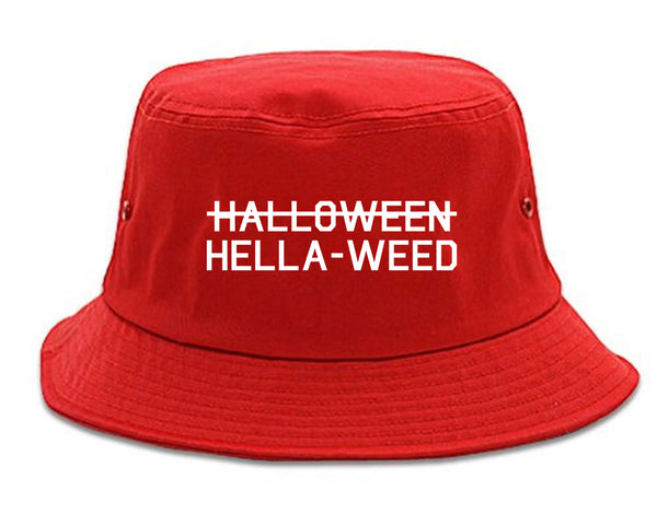 Hella Weed Halloween Funny red Bucket Hat