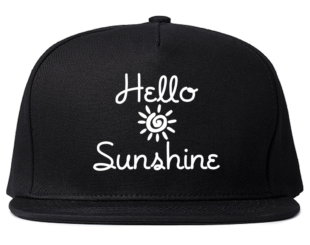 Hello Sunshine Snapback Hat Black