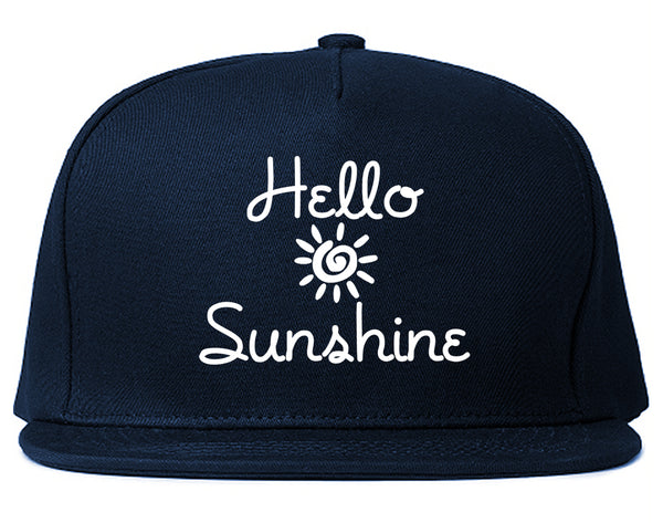 Hello Sunshine Snapback Hat Blue