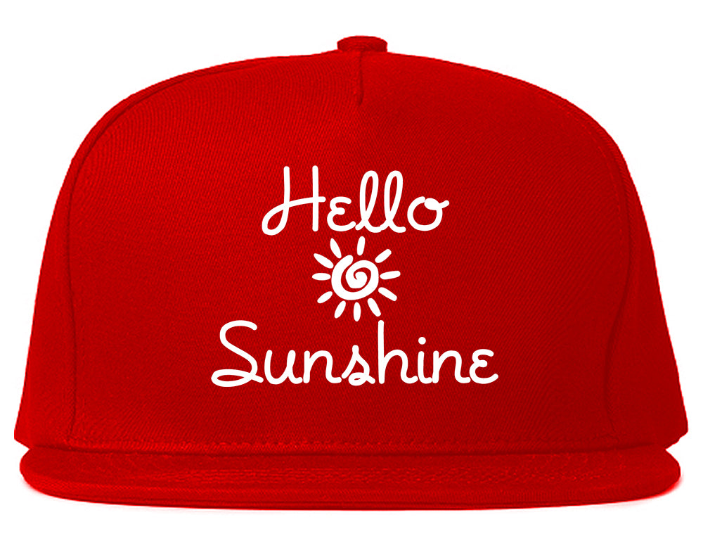 Hello Sunshine Snapback Hat Red