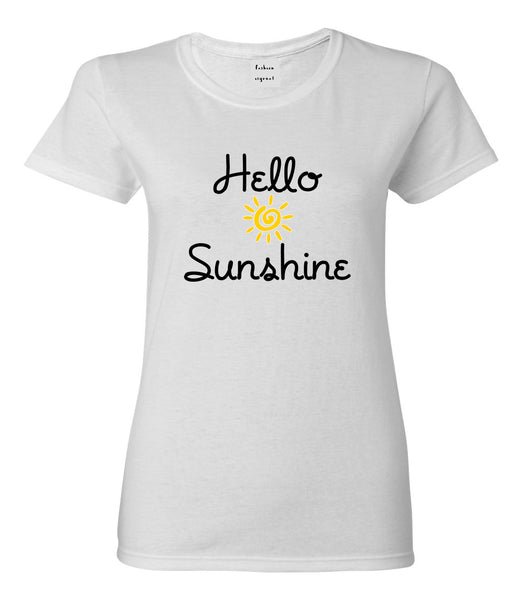 Hello Sunshine Womens Graphic T-Shirt White