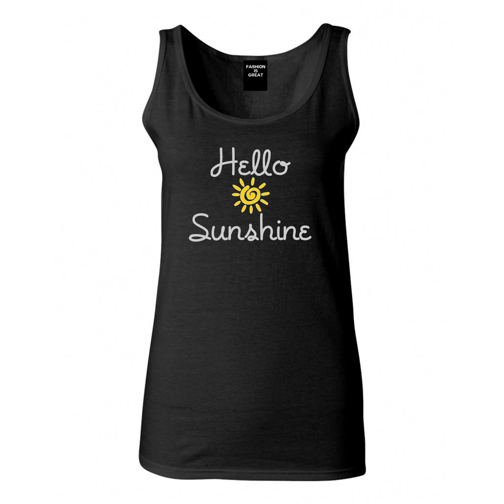 Hello Sunshine Womens Tank Top Shirt Black