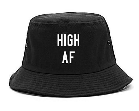 High AF Weed Marijuana Bucket Hat Black