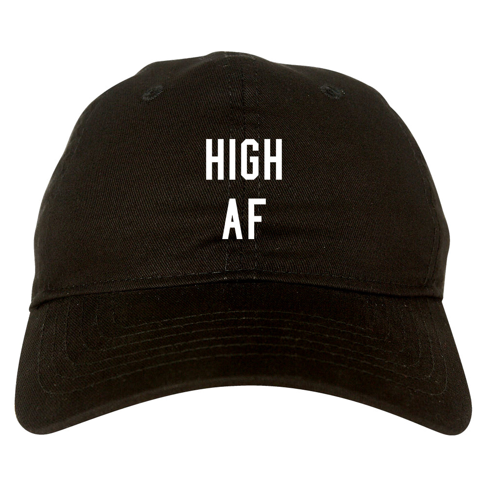 High AF Weed Marijuana Dad Hat Black