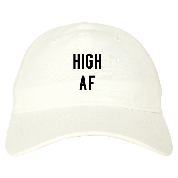 High AF Weed Marijuana Dad Hat White