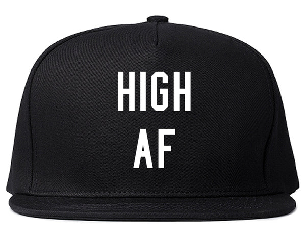 High AF Weed Marijuana Snapback Hat Black