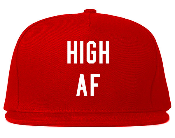 High AF Weed Marijuana Snapback Hat Red