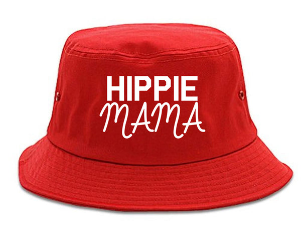 Hippie Mama Mom Bucket Hat Red