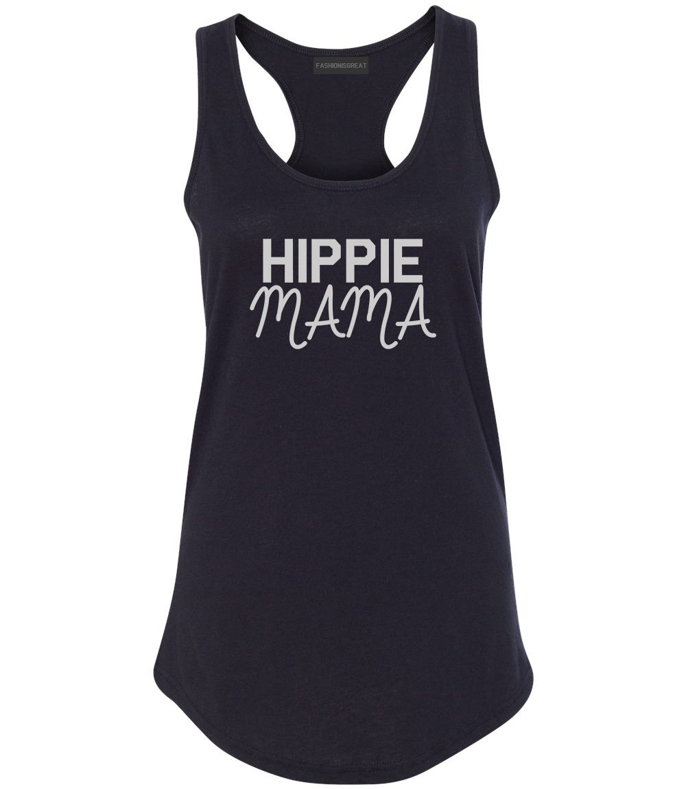 Hippie Mama Mom Womens Racerback Tank Top Black