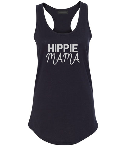 Hippie Mama Mom Womens Racerback Tank Top Black