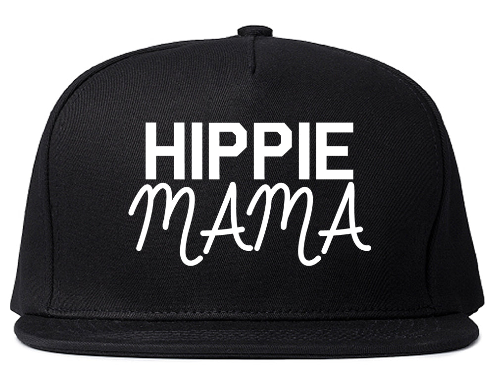 Hippie Mama Mom Snapback Hat Black