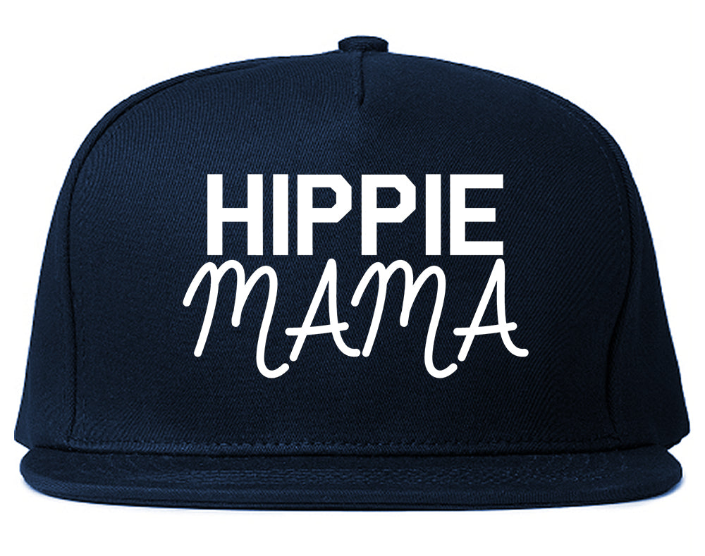 Hippie Mama Mom Snapback Hat Blue