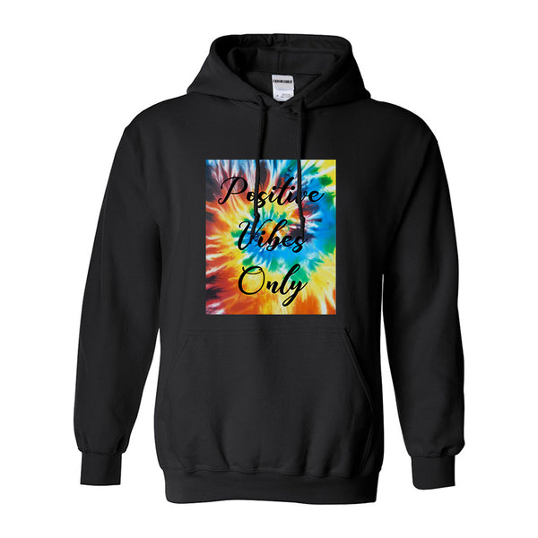 Hippie Positive Vibes Only Dye Black Womens Pullover Hoodie