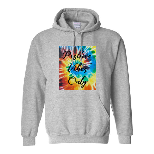 Hippie Positive Vibes Only Dye Grey Womens Pullover Hoodie