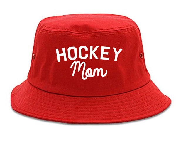 Hockey Mom Sports Bucket Hat Red