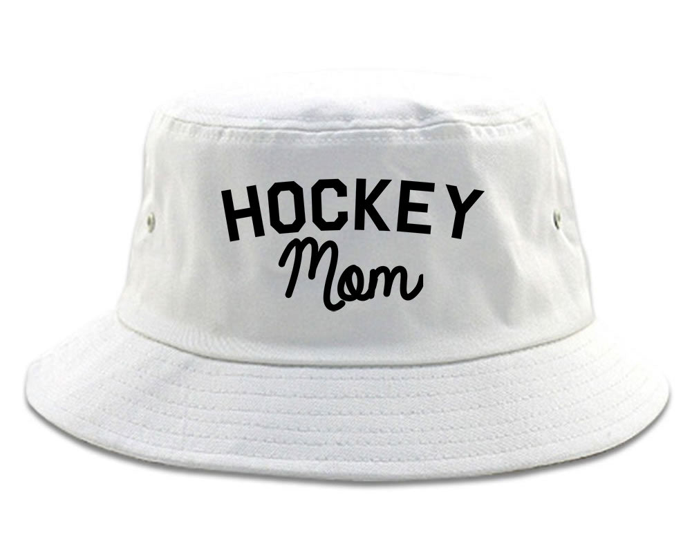 Hockey Mom Sports Bucket Hat White