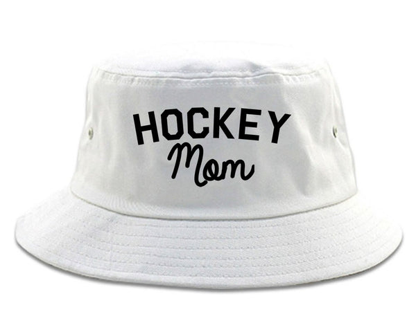 Hockey Mom Sports Bucket Hat White