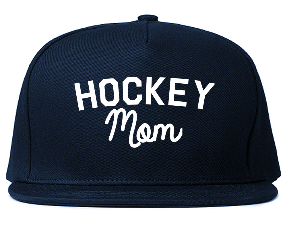 Hockey Mom Sports Snapback Hat Blue