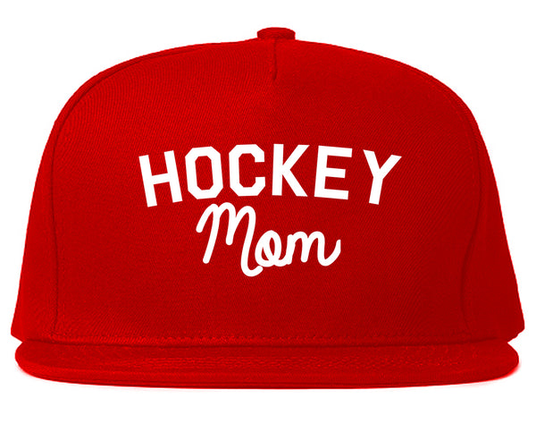 Hockey Mom Sports Snapback Hat Red