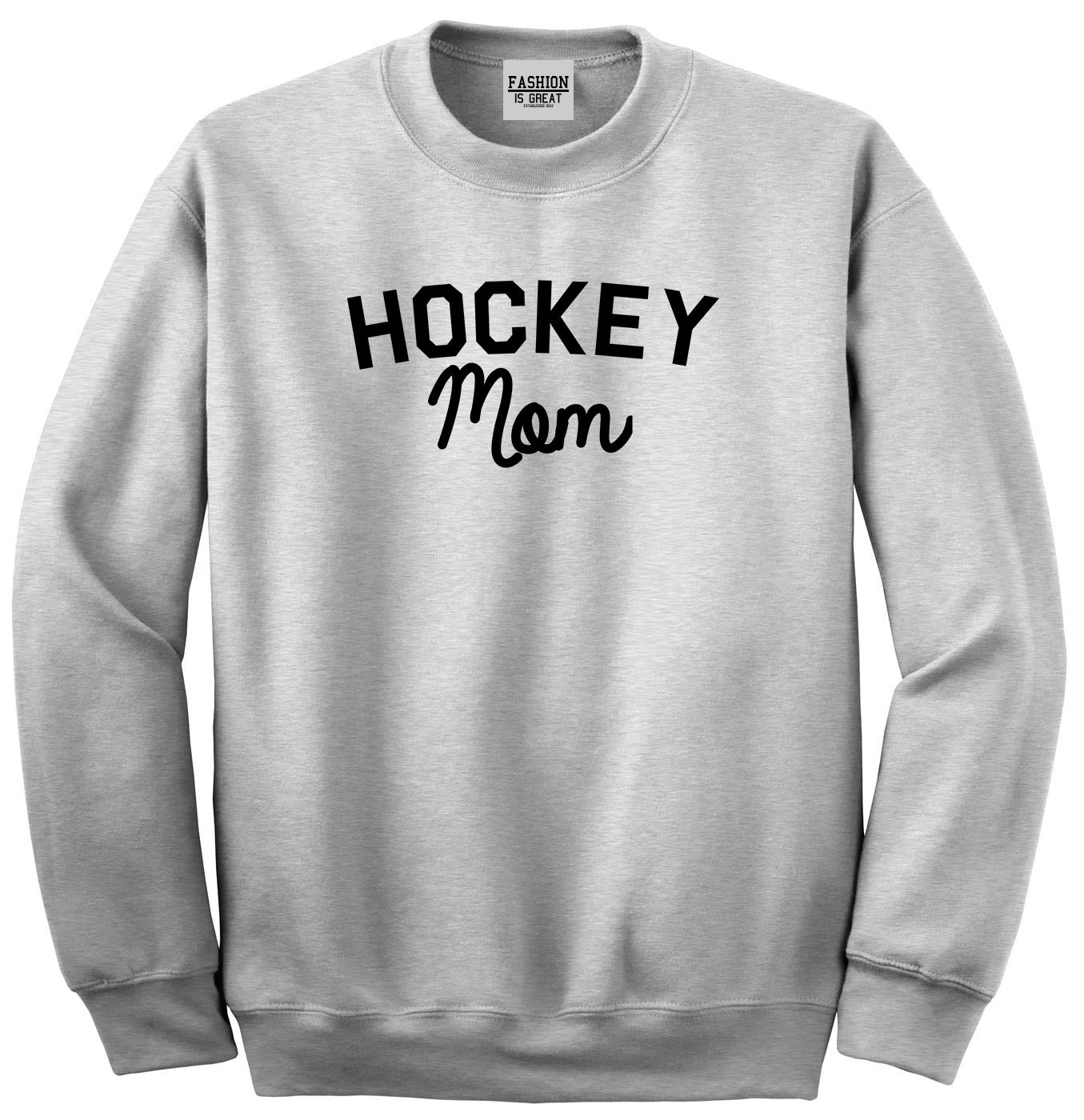 Hockey Mom Sports Unisex Crewneck Sweatshirt Grey