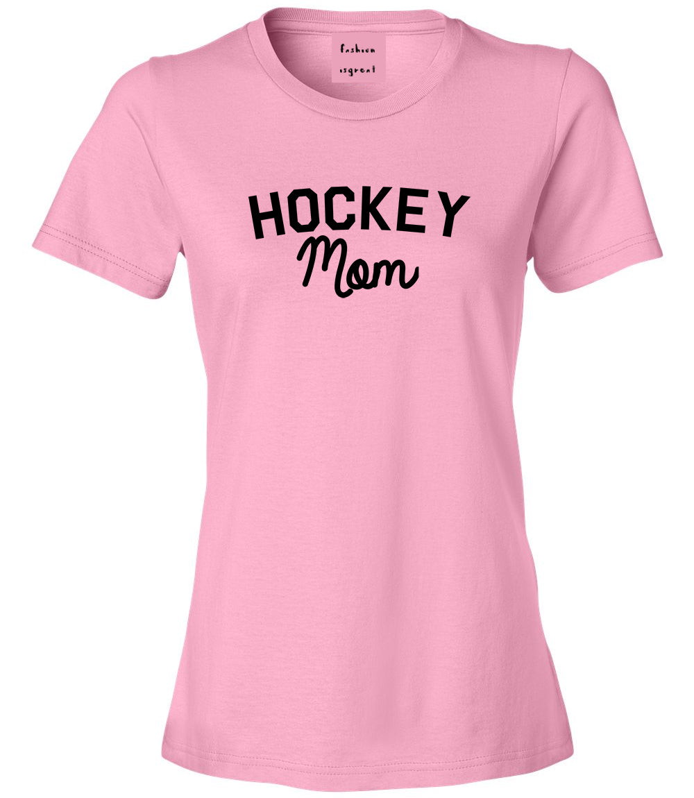 Hockey Mom Sports Womens Graphic T-Shirt Pink