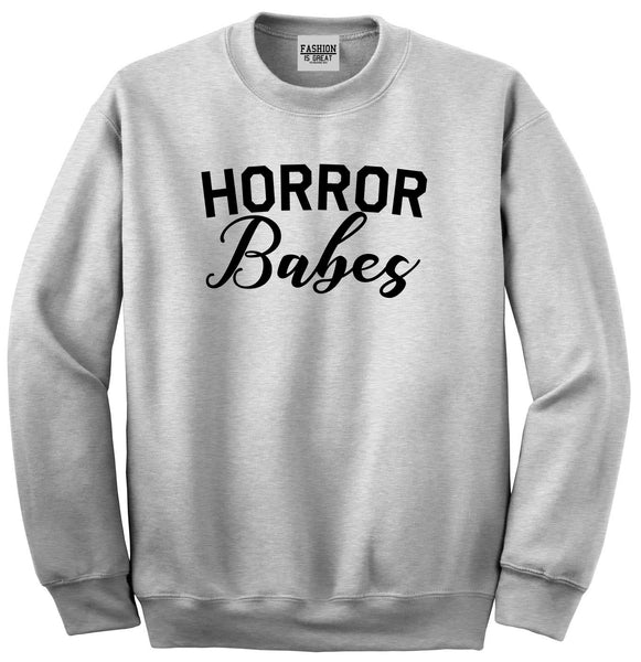 Horror Babes Halloween Grey Crewneck Sweatshirt