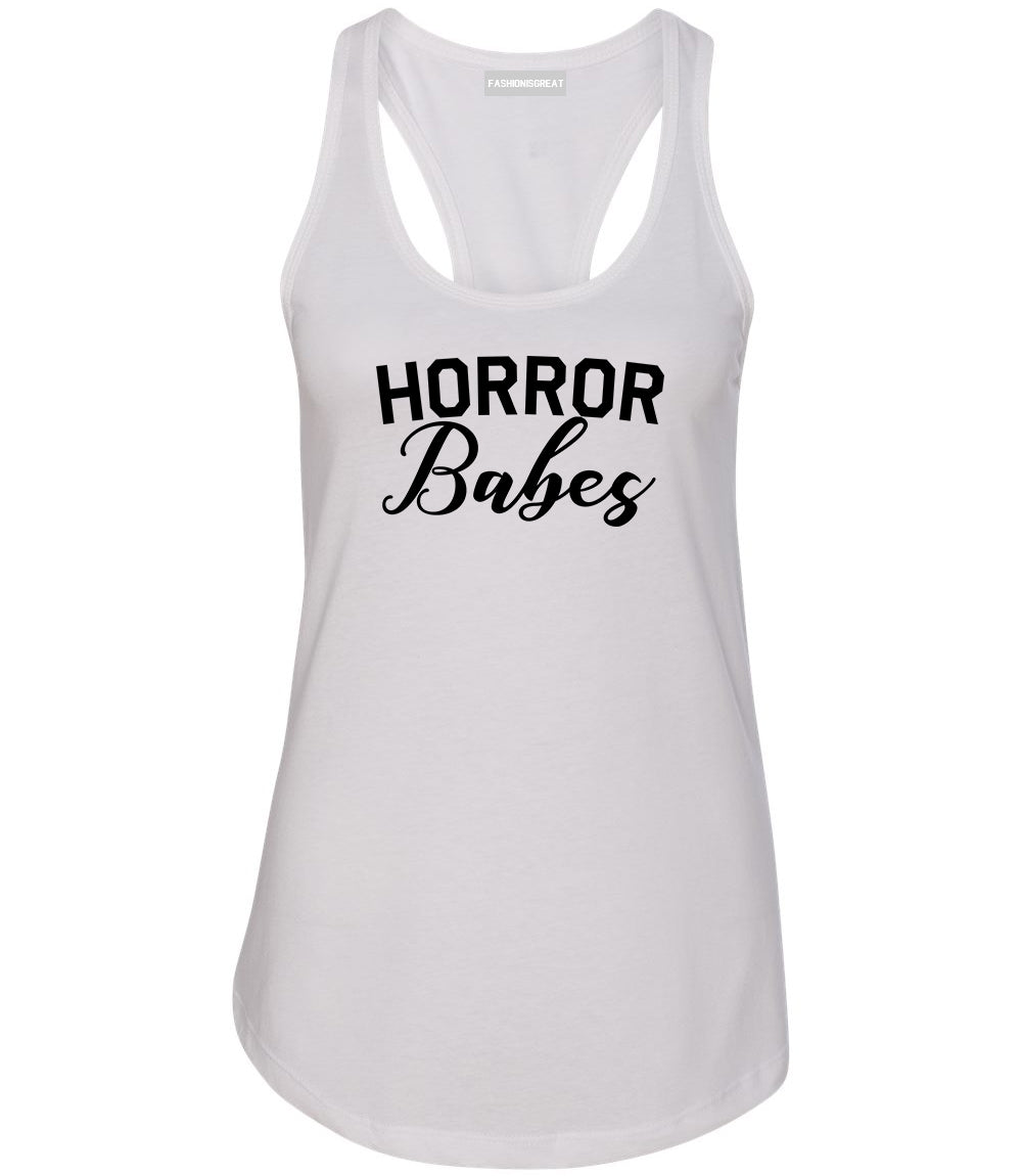Horror Babes Halloween White Racerback Tank Top