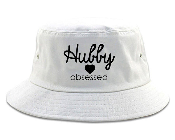 Hubby Obsessed Wife Bucket Hat White