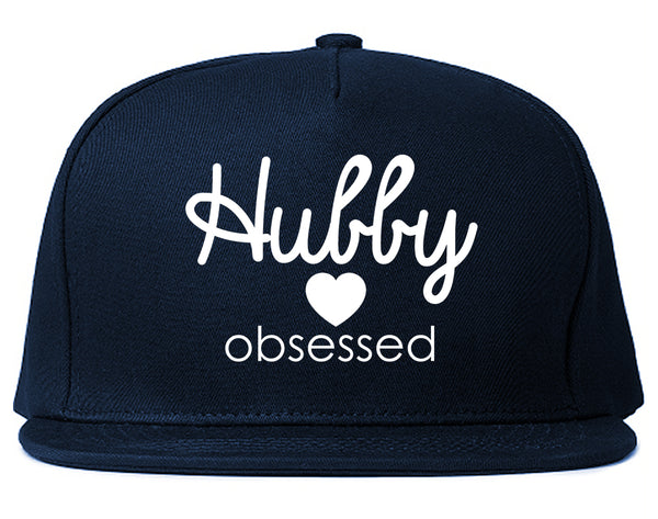 Hubby Obsessed Wife Snapback Hat Blue