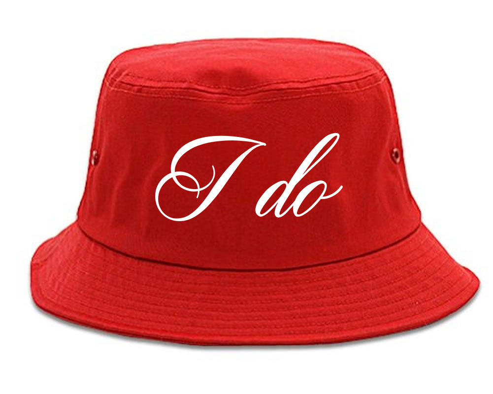 I Do Wedding Bride red Bucket Hat