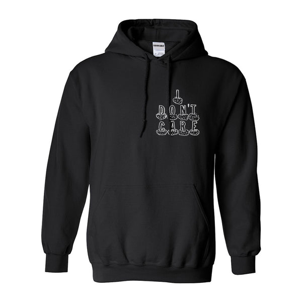 I Dont Care Funny Chest Black Womens Pullover Hoodie