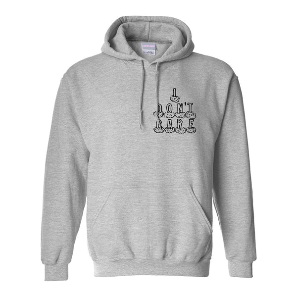 I Dont Care Funny Chest Grey Womens Pullover Hoodie