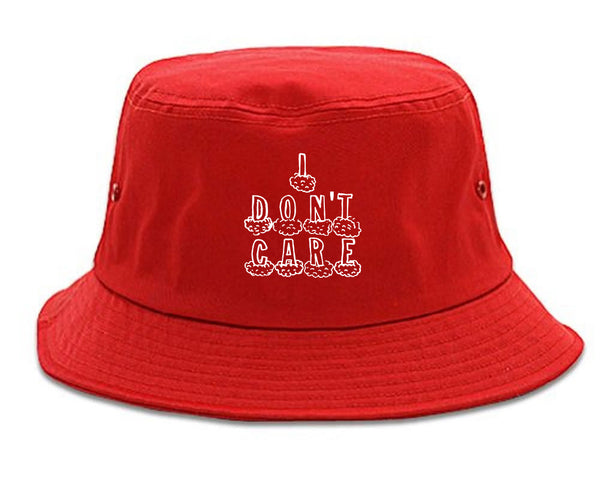 I Dont Care Funny Chest red Bucket Hat