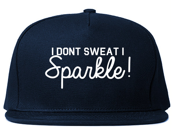 I Dont Sweat I Sparkle Snapback Hat Blue