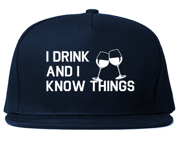I Drink And I Know Things Blue Snapback Hat