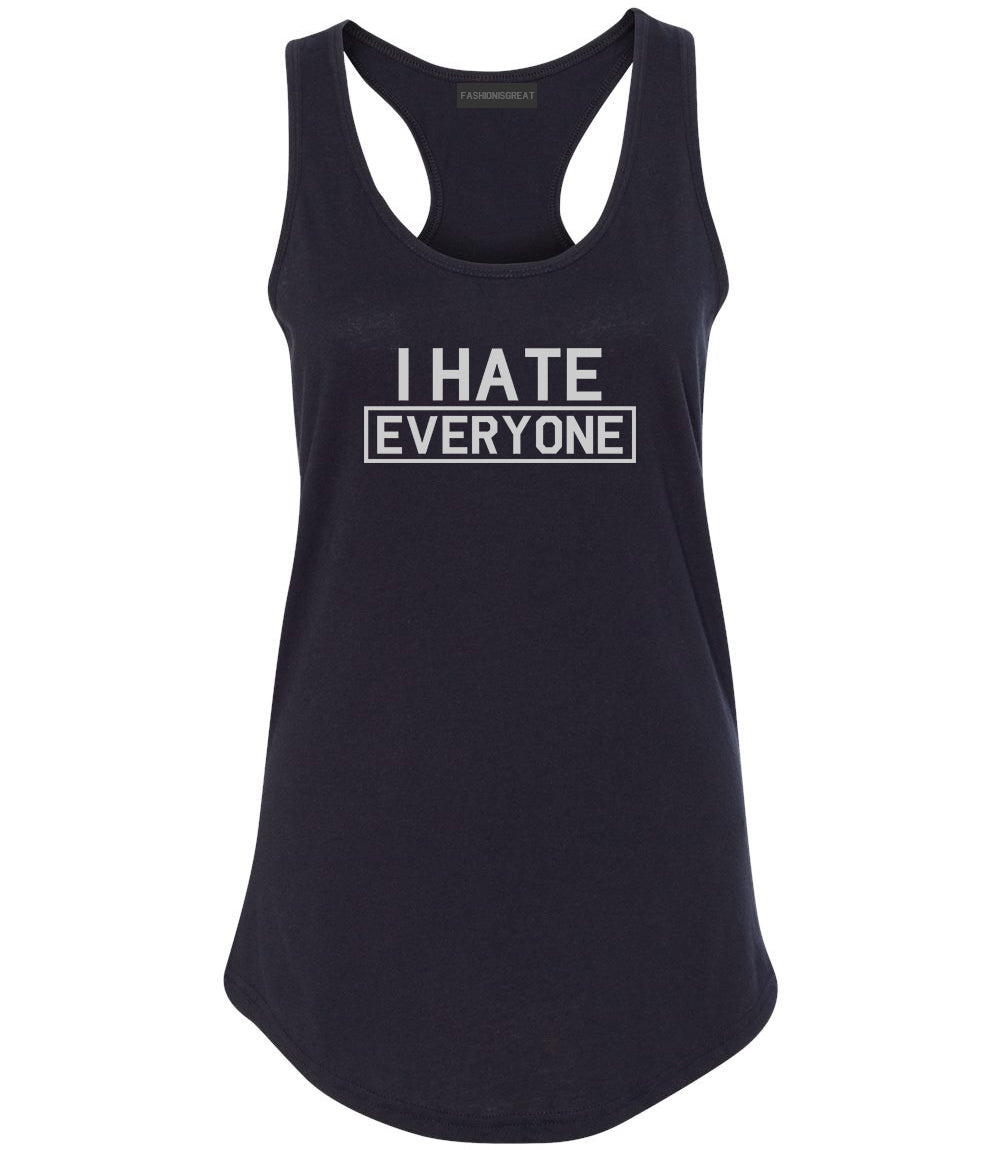 I Hate Everyone Goth Funny Womens Racerback Tank Top Black