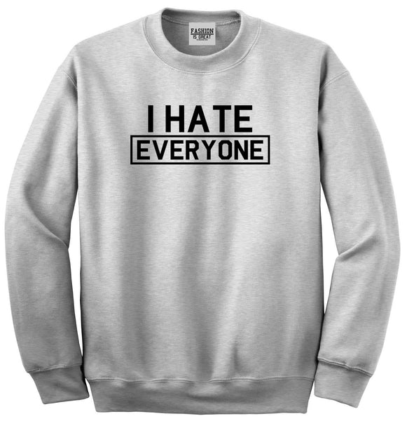 I Hate Everyone Goth Funny Unisex Crewneck Sweatshirt Grey