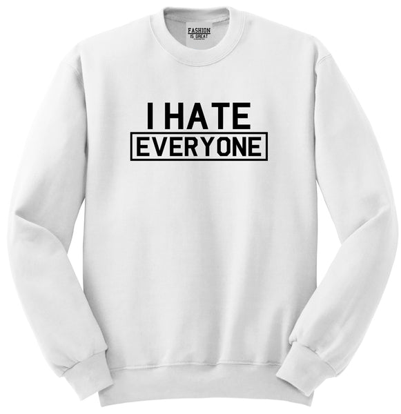 I Hate Everyone Goth Funny Unisex Crewneck Sweatshirt White