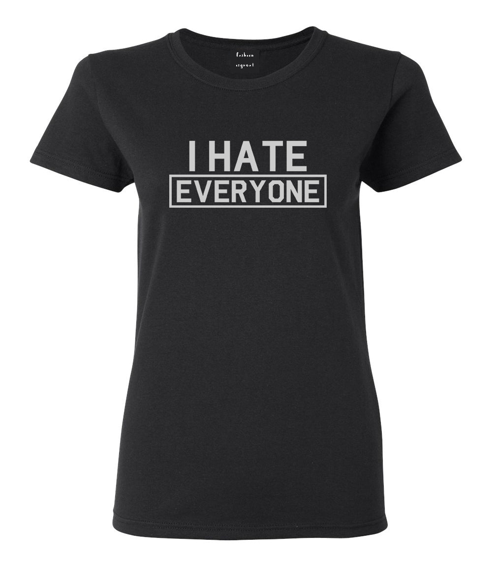 I Hate Everyone Goth Funny Womens Graphic T-Shirt Black